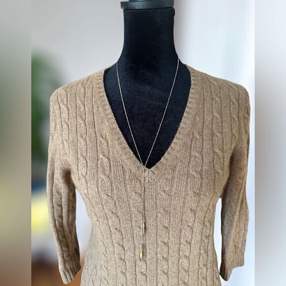 J Crew Merino Wool Cableknit V-Neck Sweater Size S - Picture 5 of 14